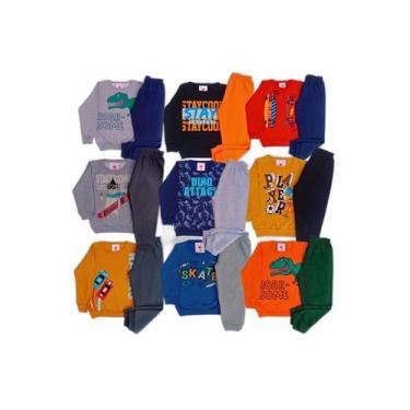 Imagem de Kit 10 Roupa 5 Conjunto Moletom Infantil Masculino Atacado - Kitilica 