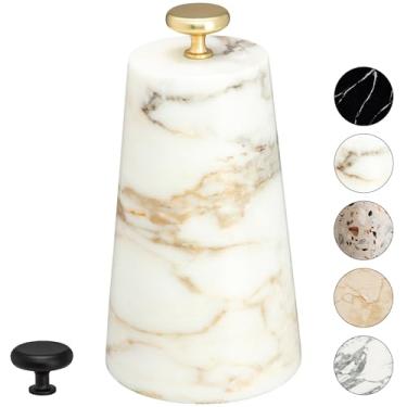 Imagem de Batente de porta decorativo de mármore, bonito batente de porta com alça de ferro fundido, batente de porta pesado para sua porta interna ou externa, peso/pedra para decoração de casa de campo (2