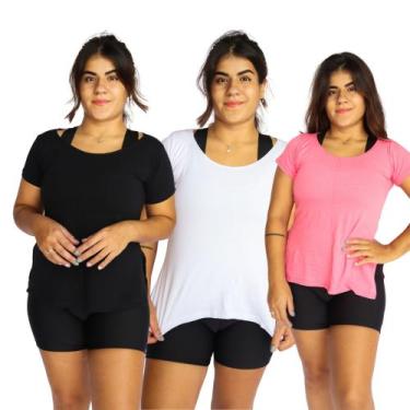 Imagem de Kit 3 Blusinhas tampa bumbum Sobre Legging Academia Fitness - swg, GG