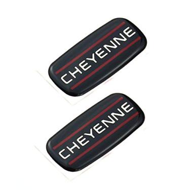 Imagem de 2 peças de reposição de pilar de teto com emblema direito e esquerdo para Chevrolet Silverado 88-07 (preto e vermelho cromado)