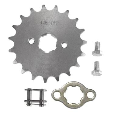 Imagem de uxcell 1 conjunto 428 19T 20 mm motocicleta dianteira motor roda dentada para 50cc 70cc 90cc 110cc 125cc Dirt Pit Bike Mini Bike ATV