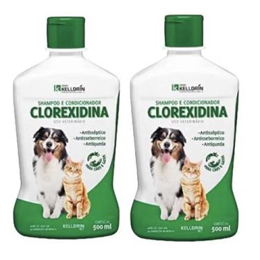 Imagem de Kit 2 Shampoo e condicionador clorexidina kelldrin 500ml