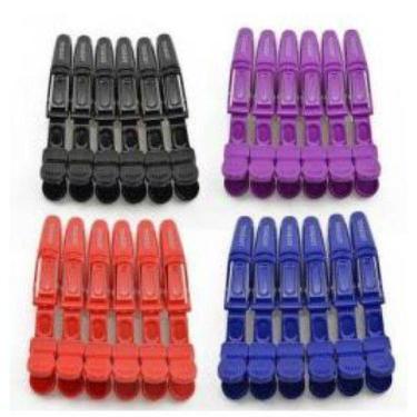 Imagem de 12 Presilha Jacare Crocodilo Para Cabelo Cabeleireiro - Beauty Salu