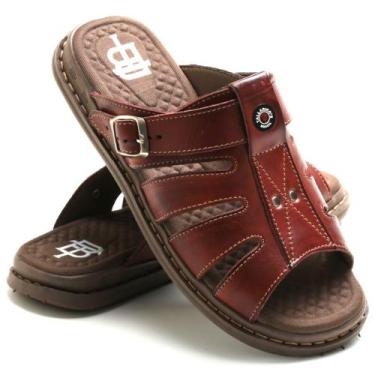 Imagem de Sandália Anti Stress Chinelo Masculino Ortopédico Couro 1001 - TALLARI