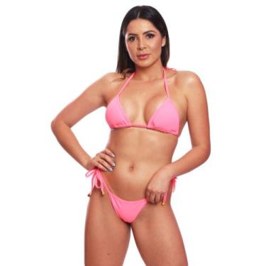 Imagem de Biquini Cortininha de Amarra Mulher Praia Marquinha Canelado - Areia T
