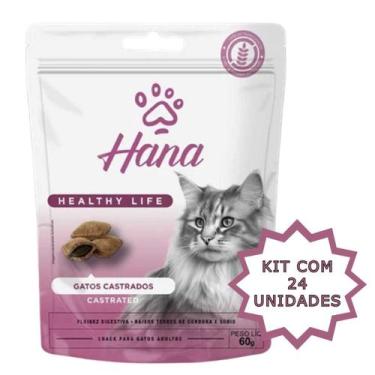 Imagem de Petisco Snack Hana Gato Castrado Adulto 60g kit 24un