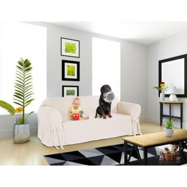 Imagem de Capa para Sofá de 4 Lugares em Brim Sarja 100% Algodão Luxuosa Confort