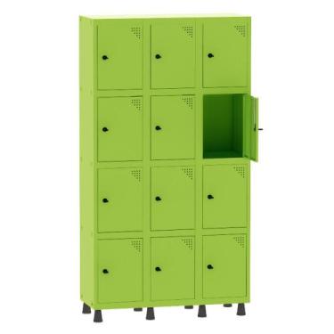 Imagem de Armário Guarda Volume Locker Roupeiro 3 Vãos 12 Portas Aço GRP503/12 V