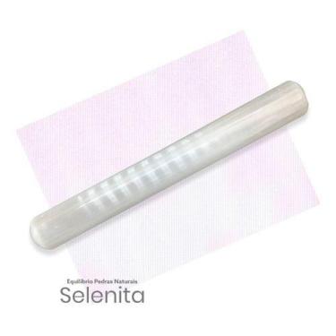 Imagem de Bastão Lápis Pedra Selenita Natural 15cm Massageador - EQUILIBRIO