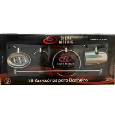 Imagem de Kit Acessórios p/ banheiro 5 peças - SILVA METAIS