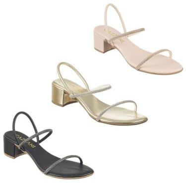 Imagem de Kit 3 Sandalia Feminina Bloco Fivela Perna Saltinho Medio - Cassi, Pre