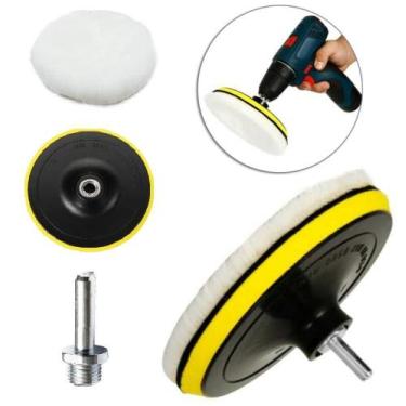 Imagem de 1 Disco Prato 5 Polegadas 125Mm + 1 Boina Lã + 1 Adaptador M14 Kaqi