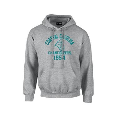 Imagem de Moletom com capuz Coastal Carolina Chanticleers Mascote Block Arch College manga comprida, pequeno, cinza esportivo