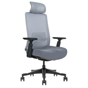 Imagem de G-PACK PRO Cadeira de escritório de malha com encosto de cabeça - Cadeira de escritório ergonômica com suporte lombar - Cadeira de mesa de malha - Cadeira de mesa ergonômica com rodas - Cadeira de