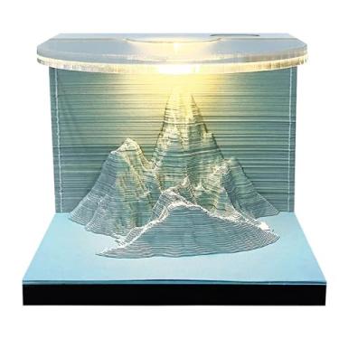 Imagem de Mountain Calendário 3D 2025, Calendário de peças de tempo da 2025, notas adesivas de papel DIY Tear Away, cartões para escritório, presentes para casa, ornamentos (Blue)