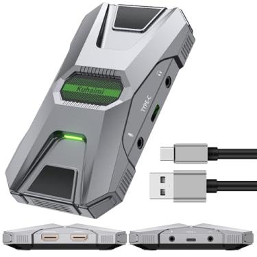Imagem de Kuhaimi Placa de captura USB 3.0 de alta definição, Full HD 1080p 60FPS Video Cam Link Game Gravação e transmissão ao vivo funciona para PS5/Switch/Câmera/PC/OBS, suporta até YUY2