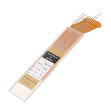 Imagem de HARFINGTON 10 eletrodos de tungstênio de soldagem TIG 0,1 cm x 17,8 cm 1,3-1,7% lantânio para soldagem de aço inoxidável, liga de alumínio e magnésio, fabricação de automóveis aeroespaciais, tom