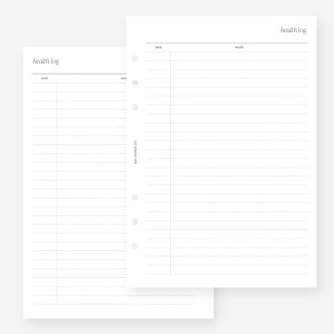 Imagem de Refil de agenda A5 Health Log Planner para Filofax A5, Kikki K Large, agendas de 6 anéis tamanho LV GM, 14 x 21 cm