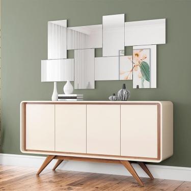 Imagem de Buffet Aparador Com Pés Em Madeira Maciça Channel Nature Off White Fabri Moveis