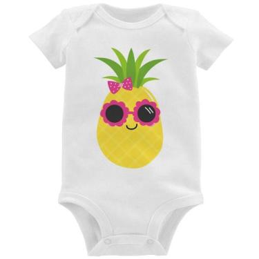 Imagem de Body Bebê Abacaxi Óculos e Laço - Foca na Moda, Branco, P