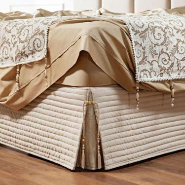 Imagem de Saia Cama Box Queen Stylle 200 Fios Matelado Bege - CASA SCARPA