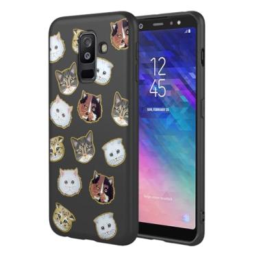Imagem de KOARWVC Capa de telefone para Galaxy A6 Plus 2018, capa para Samsung A6+ 2018 SM-A605, design de padrão de gato, fina, protetora, macia, amortecedora, capa de telefone para Samsung Galaxy A6 Plus 2018