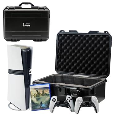 Imagem de Luck&Link Estojo De Viagem Rígido Compatível Com Console Playstation 5 Pro, Controles, Acessórios - Estojo De Transporte Ps5 Pro À Prova D'Água Com Espuma Personalizada Para Edições Padrão E Digitai