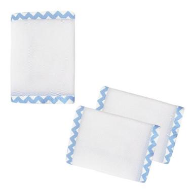 Imagem de Tela Protetor Respiravel De Berço Baby Deluxe Azul Chevron Maior Circu