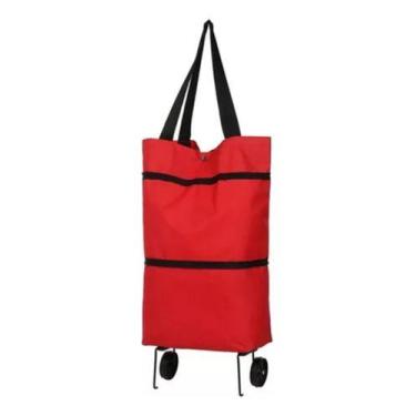 Imagem de Carrinho Compras Dobrável Sacola Rodinha Multiuso - Art House - Zein, 