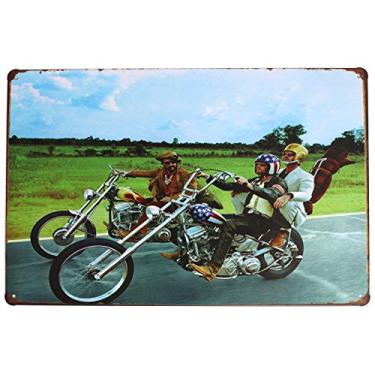 Imagem de SUMIK Motorcycle Route 66 Easy Rider (1969), placa de metal, decoração de parede de placa vintage
