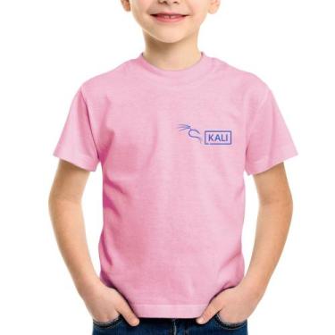 Imagem de Camiseta Infantil Kali Linux - Foca na Moda, Rosa bebê, 14