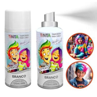 Imagem de 2 Tintas Lavável Branca Infantil Adulto Festa Cabelo Maluco - Importud
