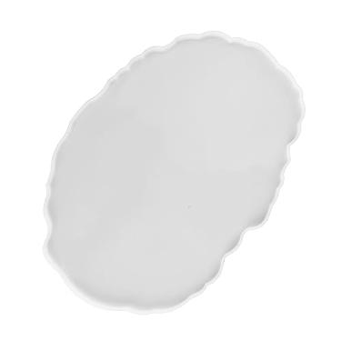 Imagem de Bandeja de frutas de silicone reutilizável fácil de limpar porta-copos de silicone DIY para decoração de casa (MD3419 prato oval de frutas)