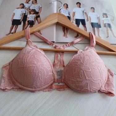 Imagem de Sutiã Nadador com Aro Plástico Feminino Clamar em Renda - 2274, GG, Ro