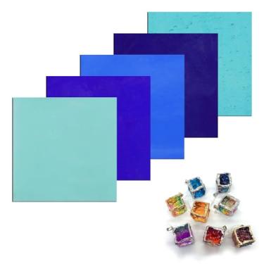 Imagem de Vidro Dicroico, 90 COE Fusing Glass Supplies Art Vitral Sortido Vidro Fusível Joias Fazendo Suprimentos para Forno de Micro-ondas Fusão de Vidro DIY Artesanato, Fabricação de Mosaico Colorido (Série