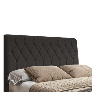 Imagem de Cabeceira para cama box casal/queen istambul dobuê 1.60M com capitonê preto