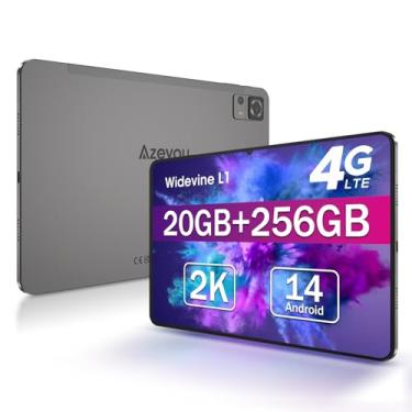 Imagem de Tablet Android 14 com compartimento para cartão SIM, tablets celulares de 11,97 polegadas 20 (8 + 12) GB RAM 256 GB ROM (expansível para 1 TB), tablet e telefone 4G LTE (faz chamadas), câmera de 5 MP