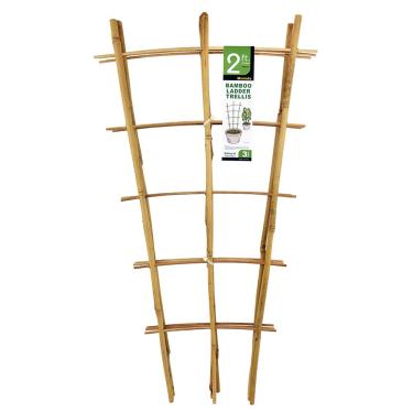 Imagem de Mininfa Natural bambu treliça 60 cm de altura, treliças de escada de jardim, treliça de planta para escalada, vegetais, potes - pacote com 3