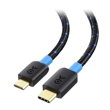 Imagem de Cable Matters Cabo trançado USB C para micro USB – 2 m, [carregamento 3A/15W, dados de 480 Mbps], cabo MicroUSB para USBC, cabo Micro-B 2.0 para controle de jogos, câmera, GPS, câmera veicular e muito