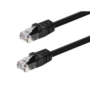 Imagem de Monoprice Cabo Ethernet Cat6 – Cabo de rede Internet – RJ45, trançado, 550Mhz, UTP, fio de cobre puro e desencapado, 24AWG, 7,6 m, preto