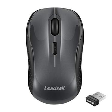 Imagem de LeadsaiL Mouse sem fio, mouse sem fio USB de 2,4 GHz para laptop, mouse silencioso compacto, 4 botões, 3 DPI ajustáveis, mouse óptico ergonômico para MacOS e Windows Coumpter, notebook
