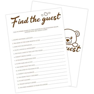 Imagem de ZEDEV 30 PCS Cute Bear Find The Guest Baby Shower Game for Boy Girl, Double-Sided Games Gender Neutral Gender Reveal Party Supplies & Decor-C18