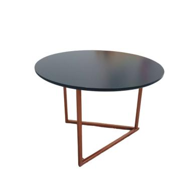 Imagem de Mesa De Centro Jade Base De Aço Cobre Industrial