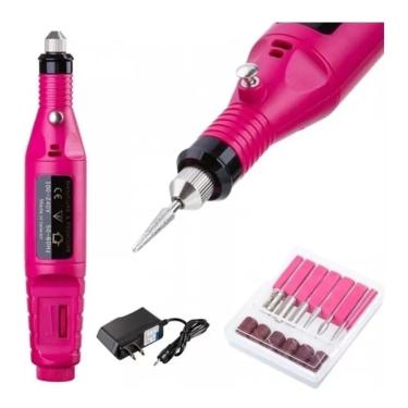 Imagem de Lixa Elétrica Motor Brocas Manic Fibra Unha Gel Profissional