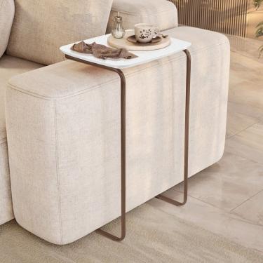 Imagem de Mesa Lateral Ultraflex - Lf 5011 68x40x33 Cm Branco-café