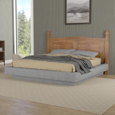 Imagem de Cabeceira Casal Queen Em Madeira Carvalho Rústico 190x115 Cm Marin Brasil