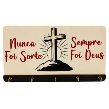 Imagem de Porta Chaves Nunca foi Sorte, Porta Chaves Religioso, Jesus