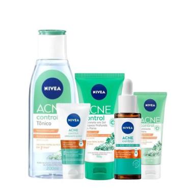 Imagem de Kit Completo Nivea Acne Control com Sabonete, Tônico, Sérum, Hidratant