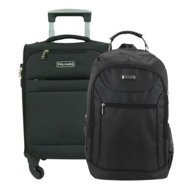 Imagem de Kit Executivo Mala de Bordo Toronto Tecido Resistente Mundi 8Kgs e Moc