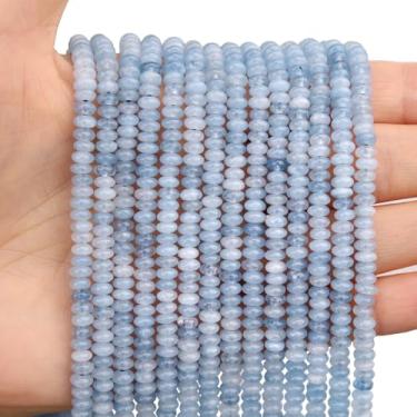 Imagem de BONNY BOXX 150 Peças De Contas Rondelle Água-Marinha Natural 2*4 Mm, Disco Ábaco, Espaçador Solto, Pedra Preciosa Para Pulseira, Colar, Fabricação Joias Faça Você Mesmo